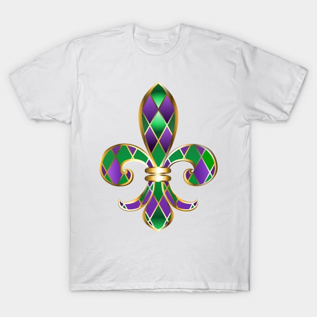 Color Lily Mardi Gras T-Shirt by Blackmoon9